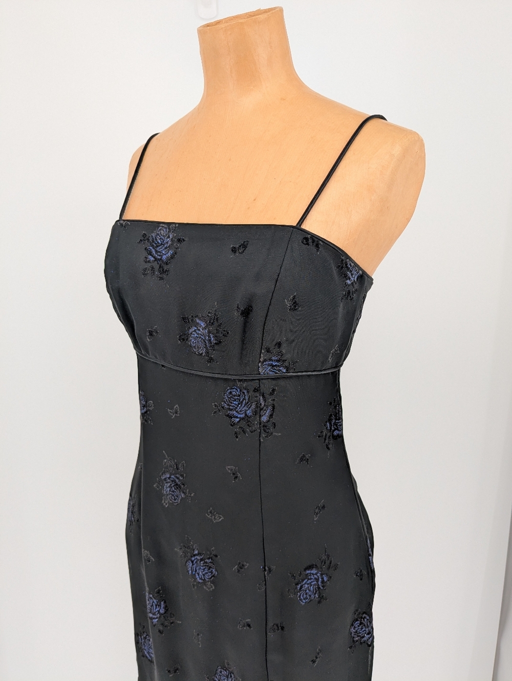 Vintage Morgan & Co Y2K Fairycore Whimsygoth Black Empire Waist Prom Dress 3/4 - Picture 6 of 14